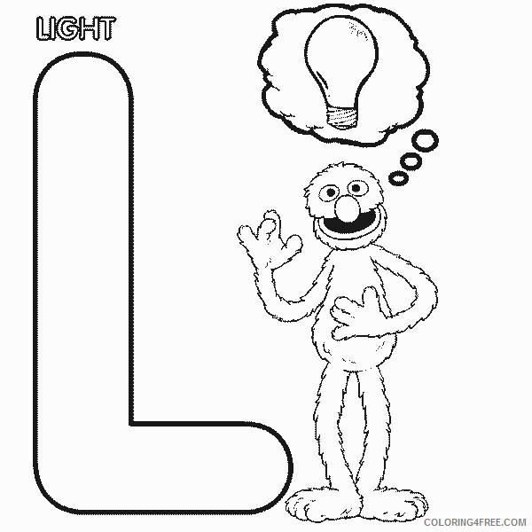 Sesame Street Coloring Pages TV Film Learn Letter L for Light 2020 07354 Coloring4free