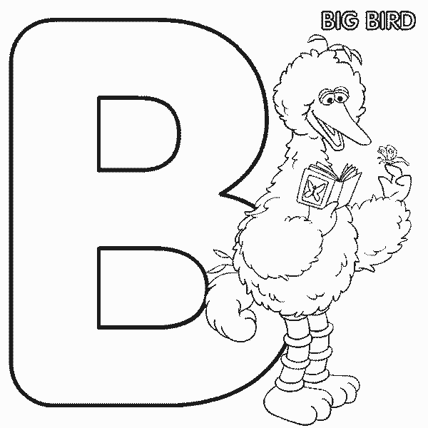 Sesame Street Coloring Pages TV Film abc letter b big bird 2020 07322 Coloring4free