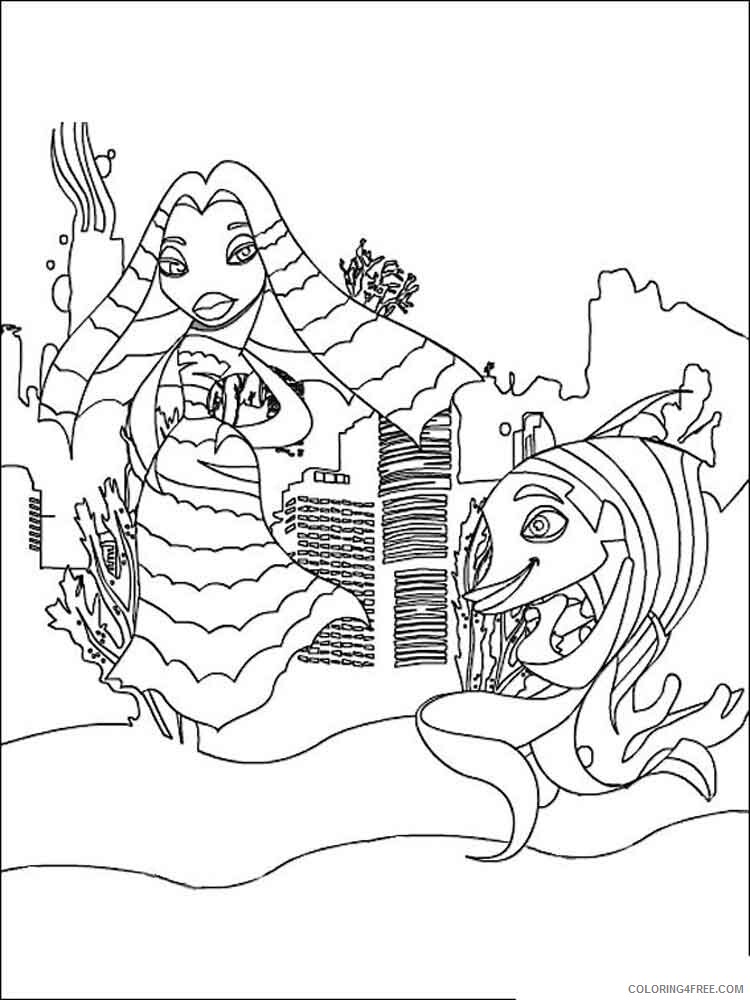 Shark Tale Coloring Pages TV Film shark tale 11 Printable 2020 07455 Coloring4free