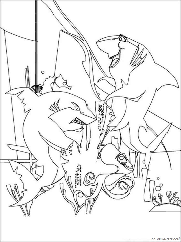 Shark Tale Coloring Pages TV Film shark tale 4 Printable 2020 07459 Coloring4free