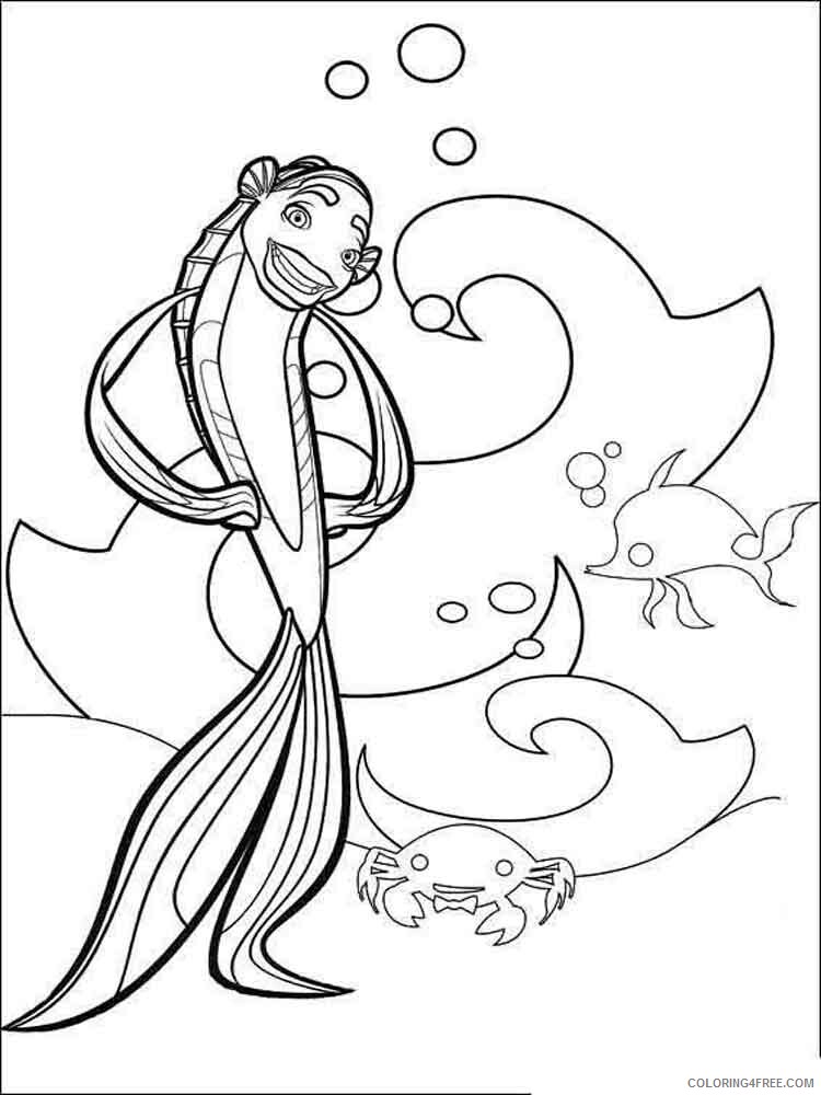 Shark Tale Coloring Pages TV Film shark tale 6 Printable 2020 07461 Coloring4free