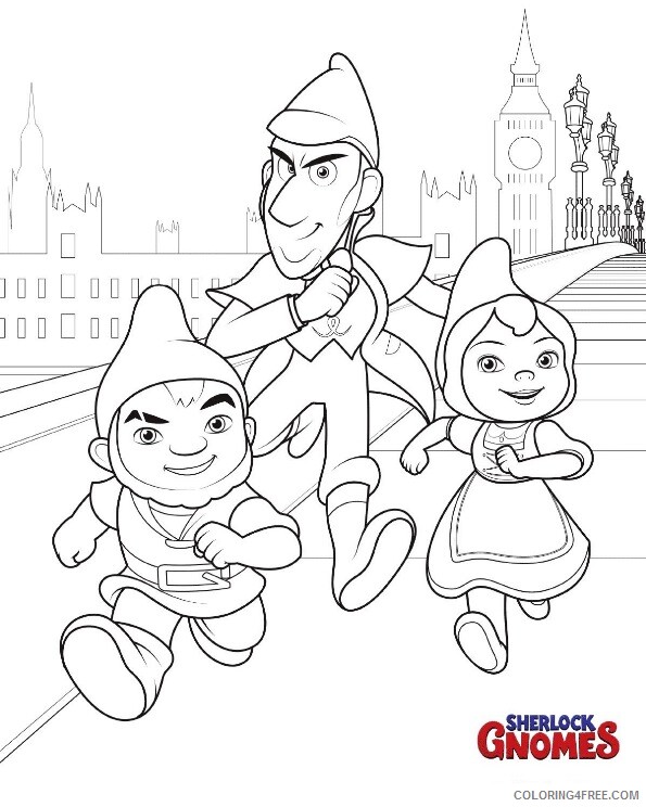 Sherlock Gnomes Coloring Pages TV Film Printable 2020 07531 Coloring4free