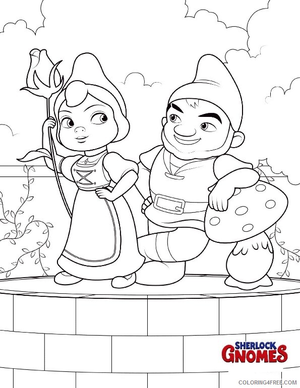 Sherlock Gnomes Coloring Pages TV Film juliet and gnomeo Printable 2020 07530 Coloring4free