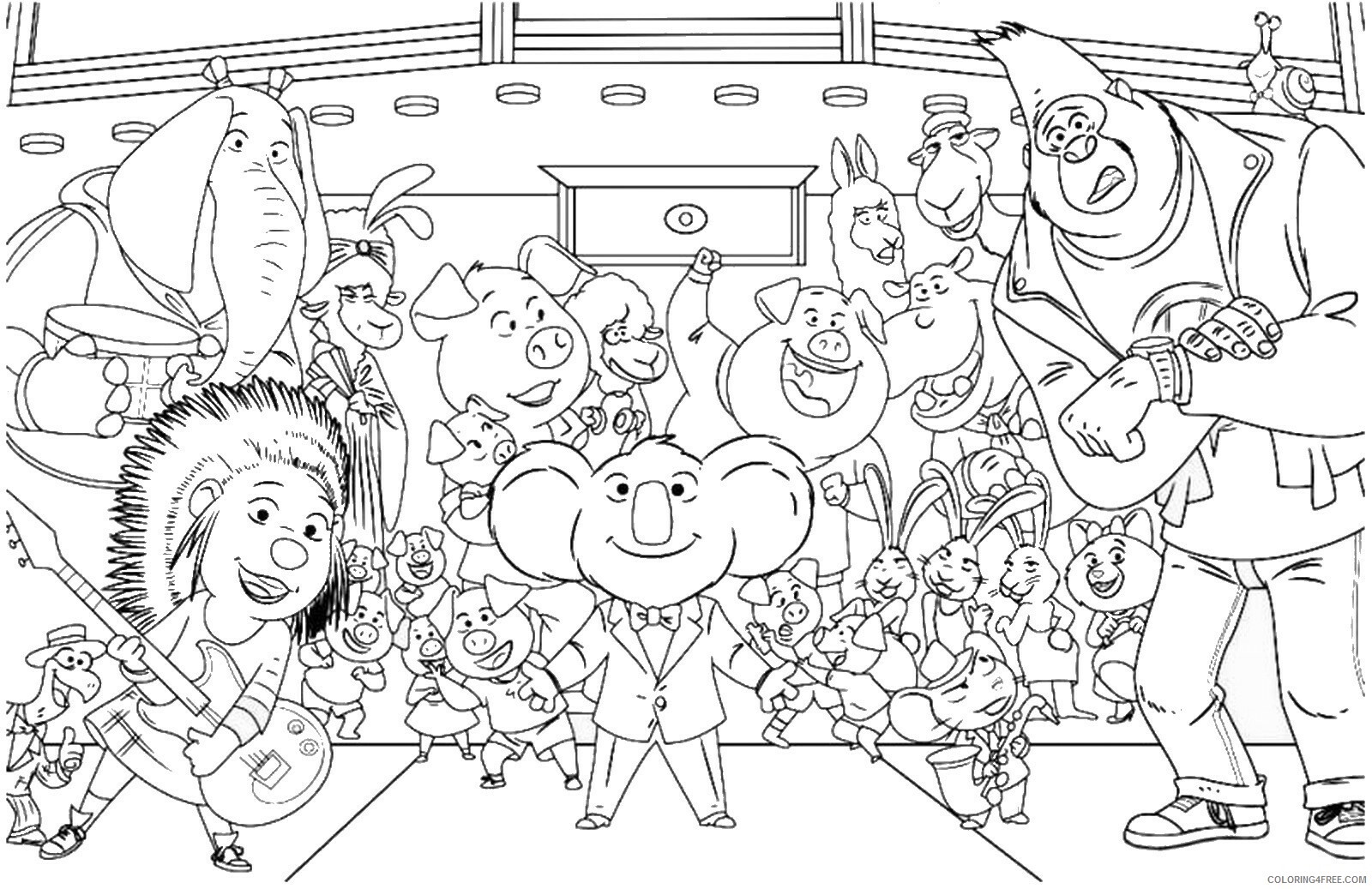 Sing Coloring Pages TV Film sing11 Printable 2020 07595 Coloring4free