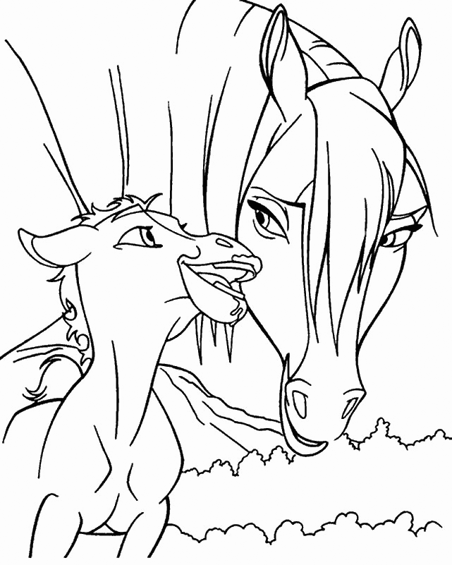 Spirit Riding Free Coloring Pages TV Film Mare and Foal Printable 2020 07678 Coloring4free