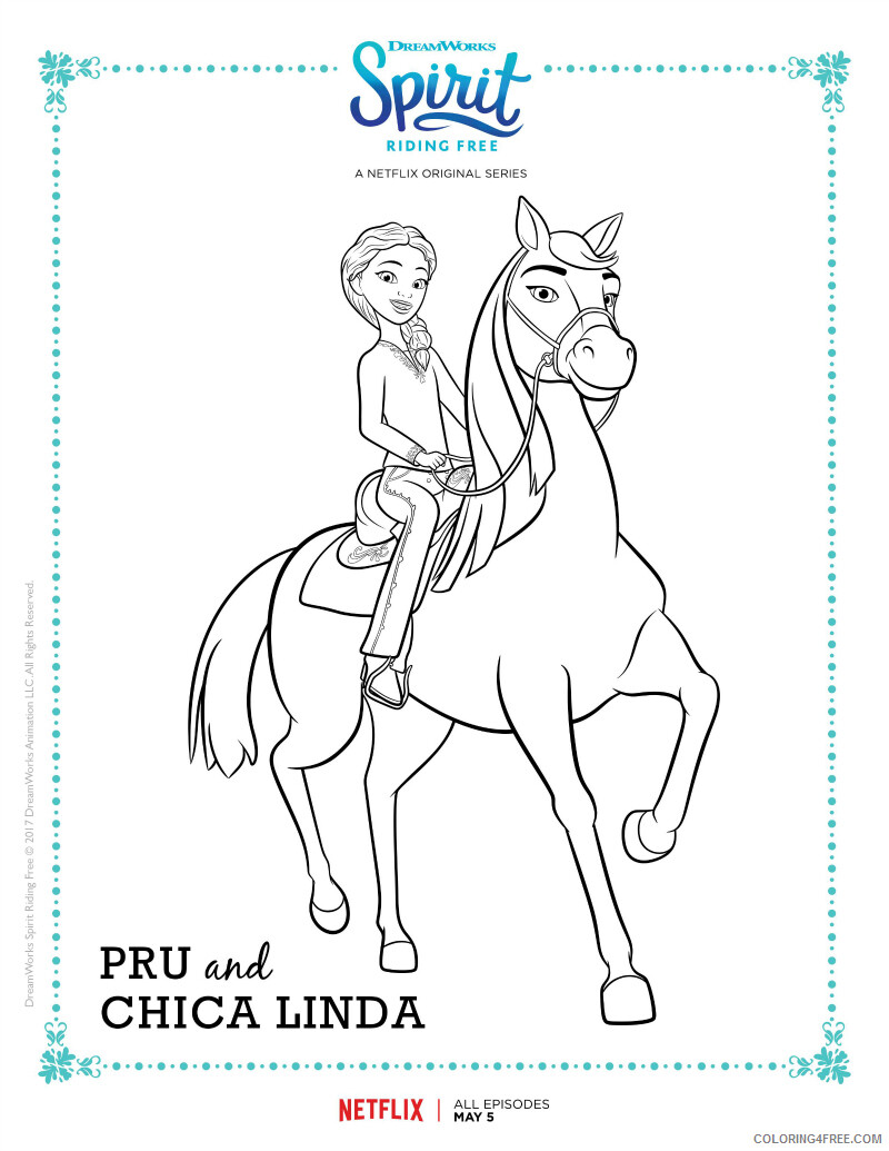 Spirit Riding Free Coloring Pages TV Film Pru and Chica Linda 2020 07681 Coloring4free