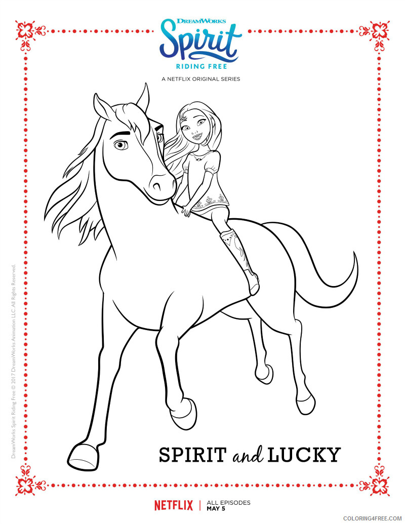 Spirit Riding Free Coloring Pages TV Film Spirit and Lucky Printable 2020 07683 Coloring4free