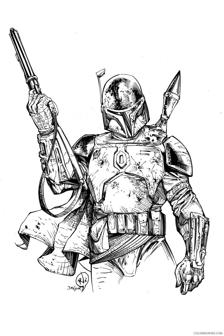 Star Wars Coloring Pages TV Film Boba Fett Star Wars Printable 2020 07761 Coloring4free