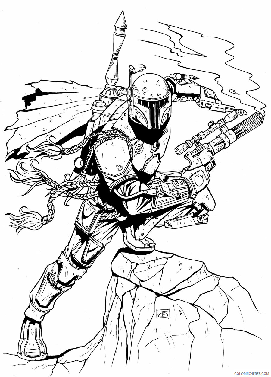 Star Wars Coloring Pages Tv Film Boba Fett Star Wars Printable 2020 07762 Coloring4free Coloring4free Com