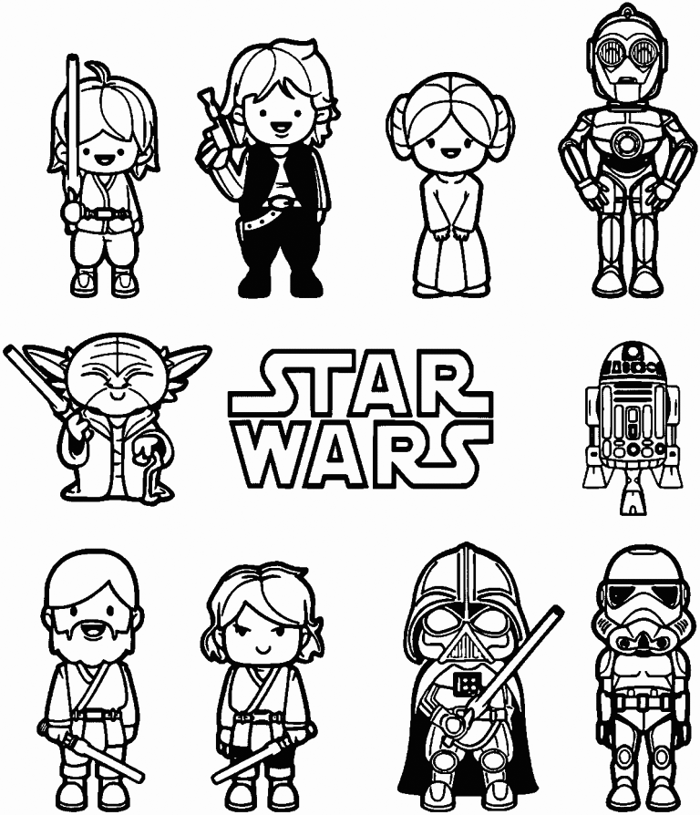 Star Wars Coloring Pages TV Film Chibi Star Wars Characters Printable 2020 07765 Coloring4free