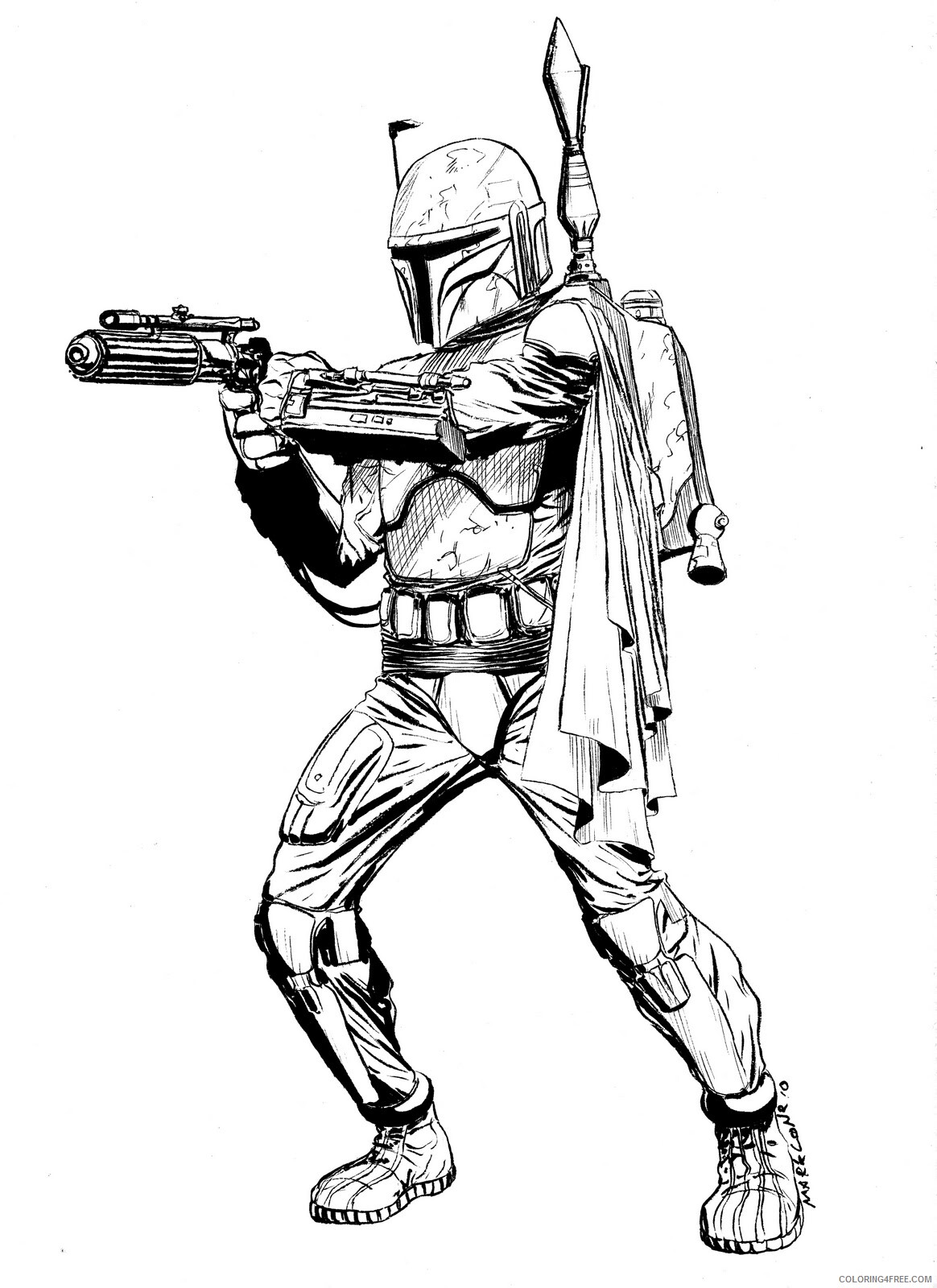 Star Wars Coloring Pages TV Film Color Boba Fett Printable 2020 07767 Coloring4free