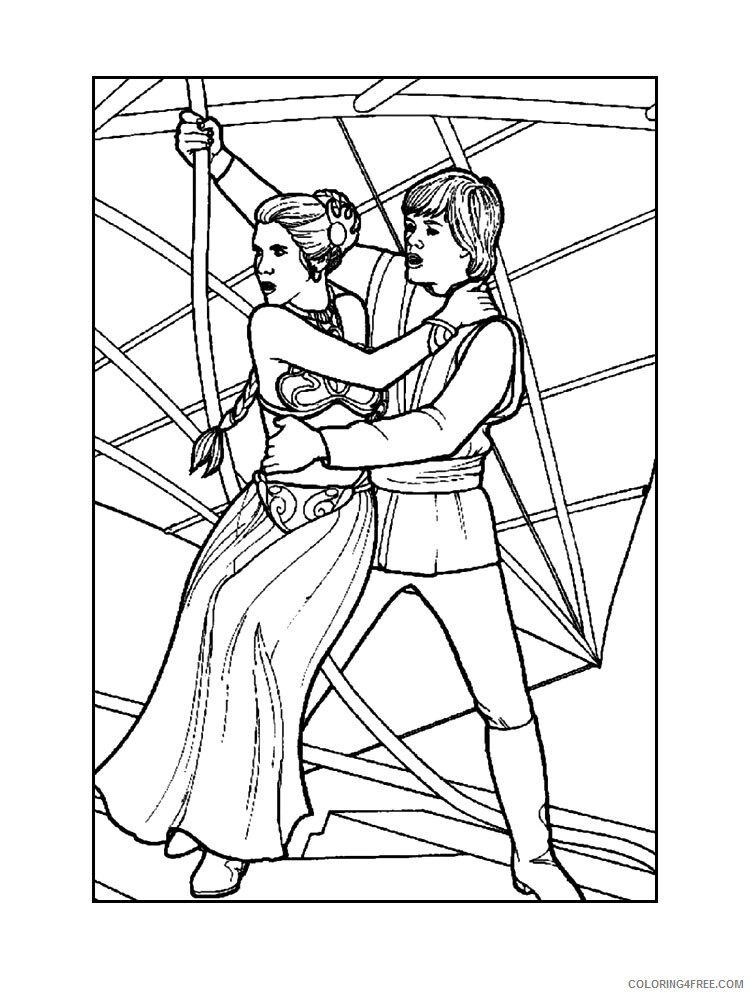 Star Wars Coloring Pages TV Film Luke and Lei Skywalker Printable 2020 07812 Coloring4free