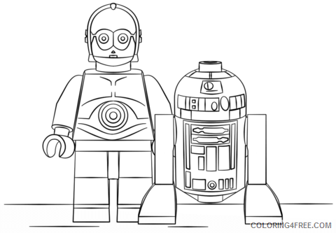 Star Wars Coloring Pages TV Film R2 and C3PO Lego Printable 2020 07824 Coloring4free