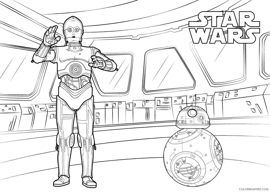 Star Wars Coloring Pages TV Film Star Wars C3PO and BB8 Printable 2020 07952 Coloring4free