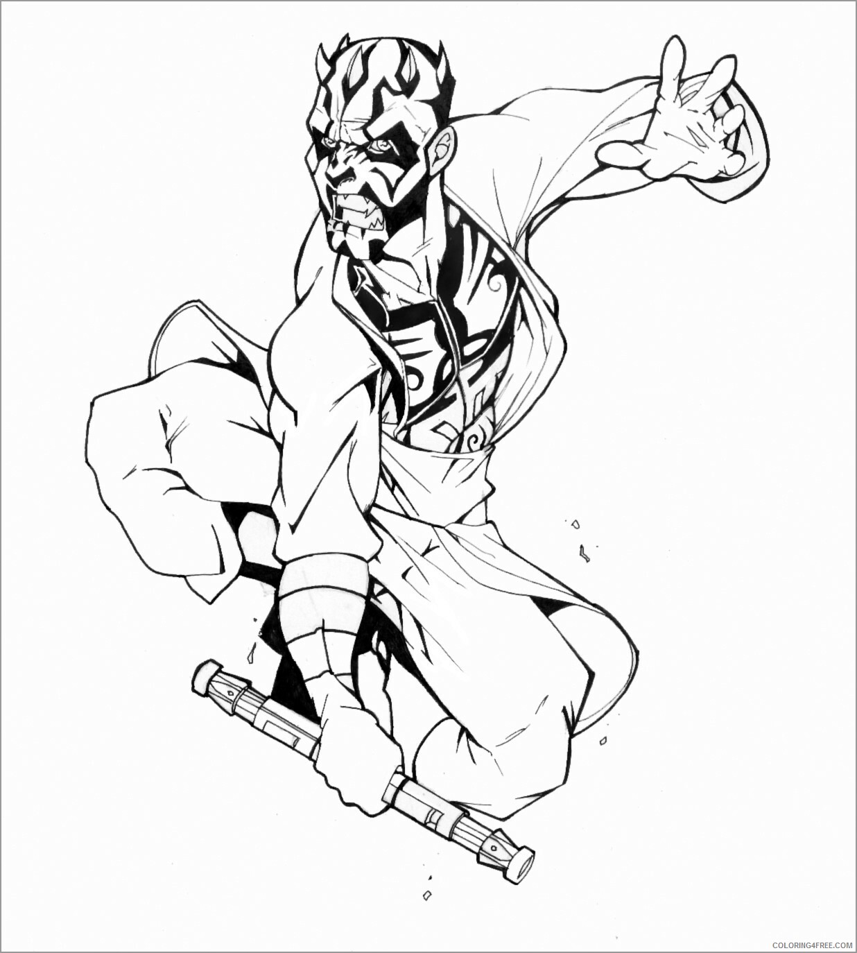 Star Wars Coloring Pages TV Film darth maul unsmushed Printable 2020 08026 Coloring4free