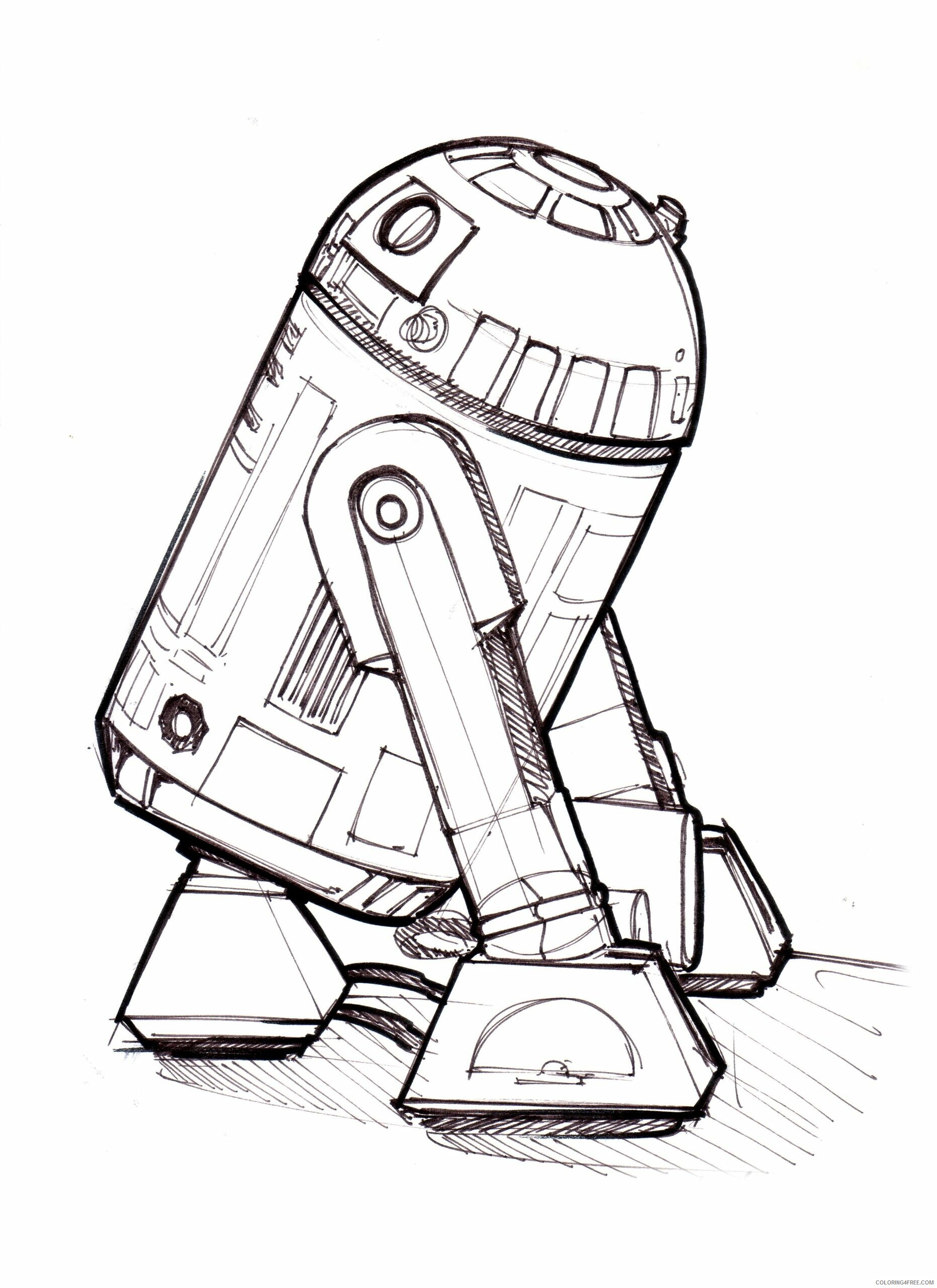 Star Wars R2D2 Coloring Pages TV Film R2D2 Sketch Printable 2020 08067 Coloring4free