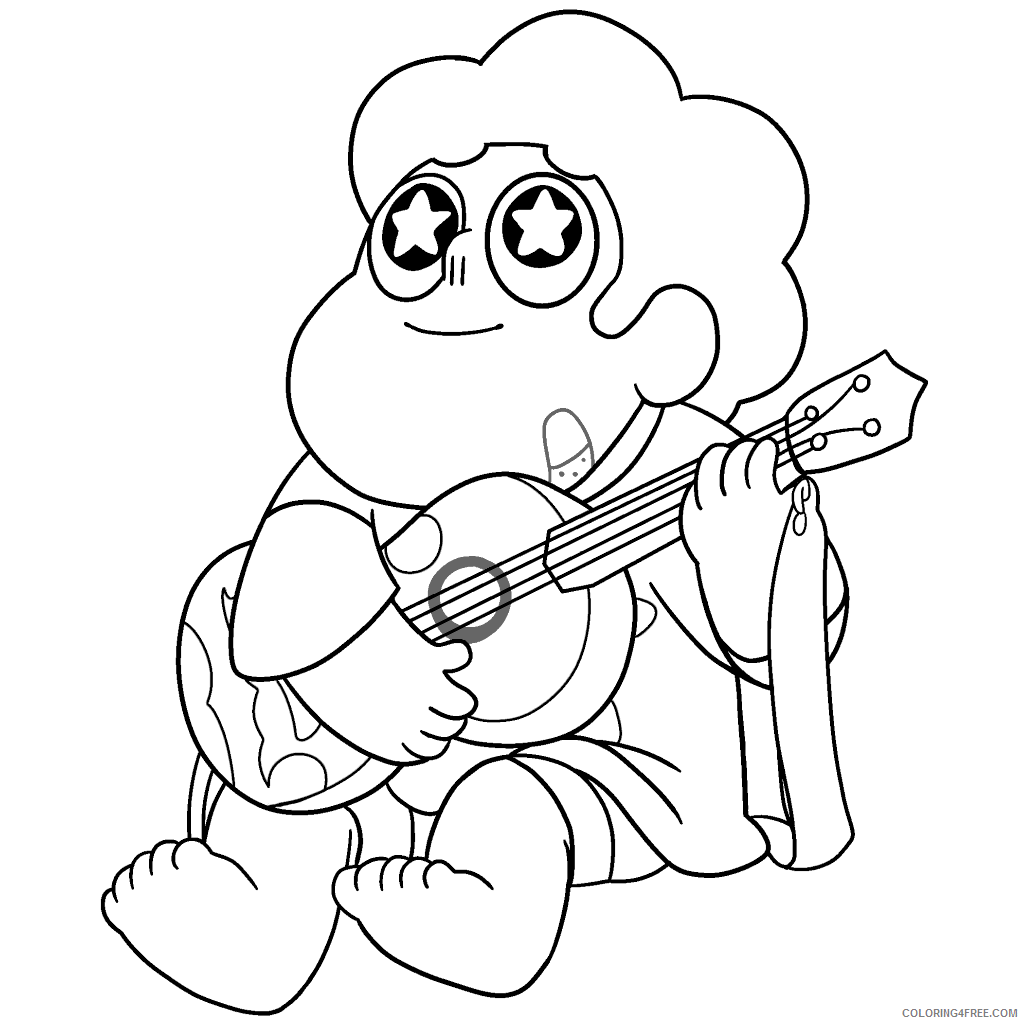 Steven Universe Coloring Pages TV Film Playing Guitar Printable 2020 08091 Coloring4free