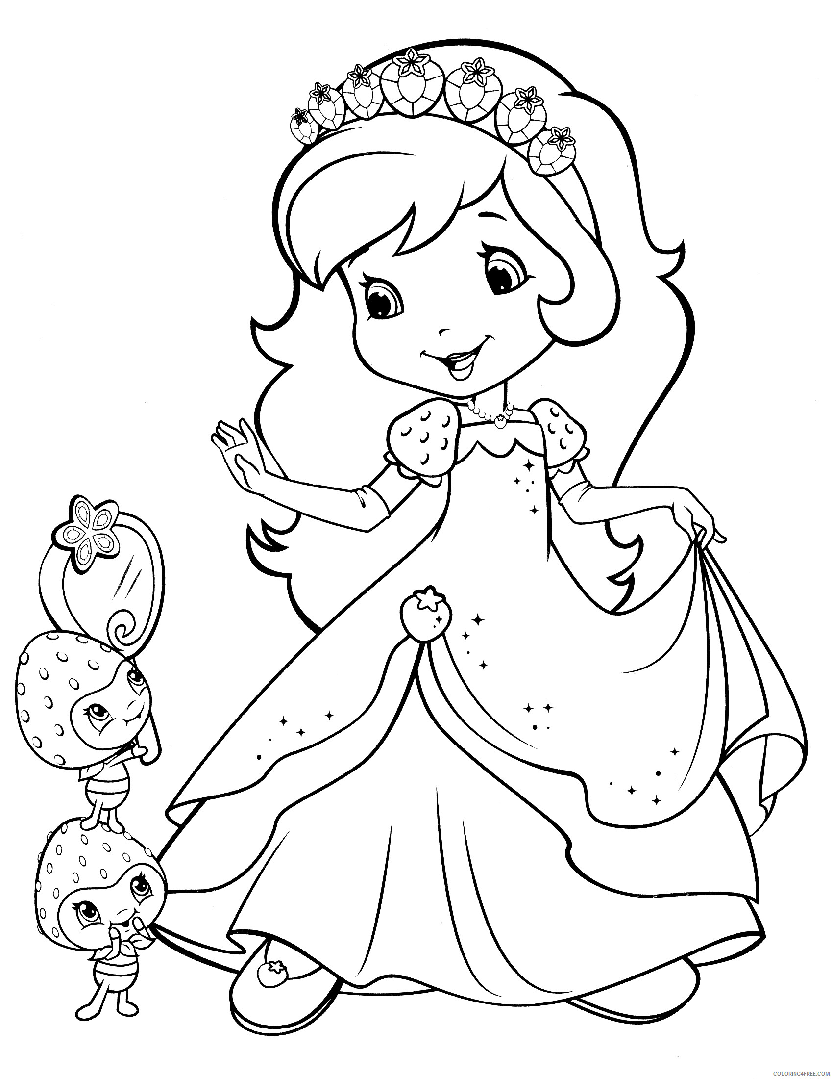 Strawberry Shortcake Coloring Pages TV Film Dress Printable 2020 08214 Coloring4free