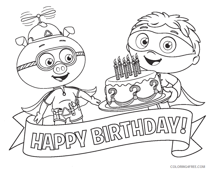 Super Why Coloring Pages TV Film Super Why Happy Birthday Printable 2020 08329 Coloring4free