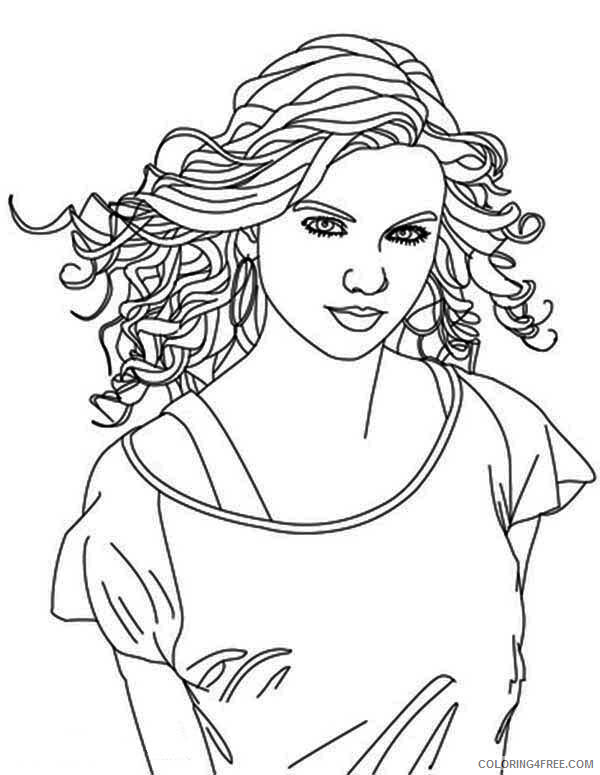 Taylor Swift Coloring Pages TV Film is country singer Printable 2020 08373 Coloring4free