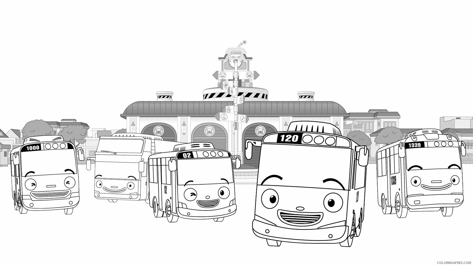 Tayo the Little Bus Coloring Pages TV Film Characters Printable 2020 08390 Coloring4free