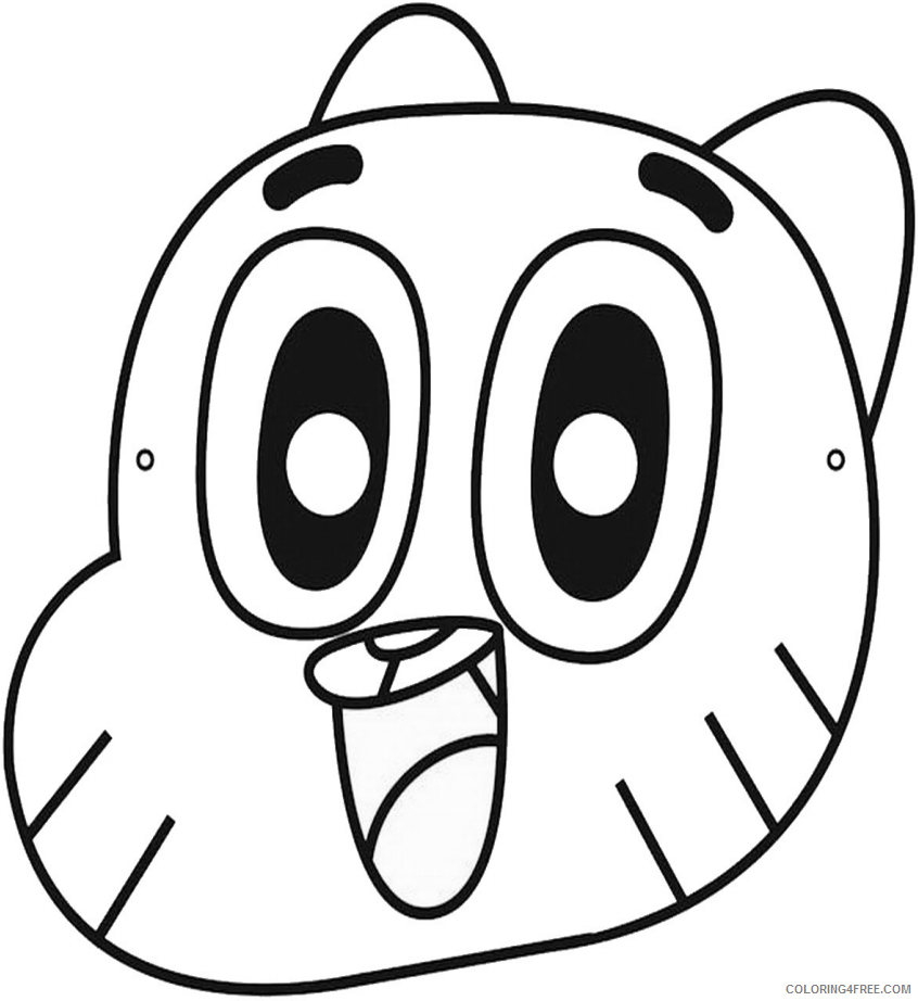 The Amazing World of Gumball Coloring Pages TV Film face Printable 2020 08514 Coloring4free