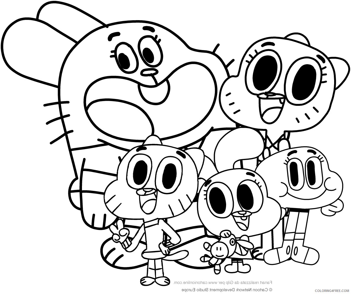 The Amazing World of Gumball Coloring Pages TV Film watterson family 2020 09 Coloring4free