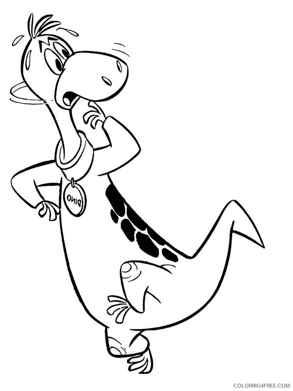 The Flintstones Coloring Pages TV Film Dino Flintstone is Confuse 2020 08721 Coloring4free