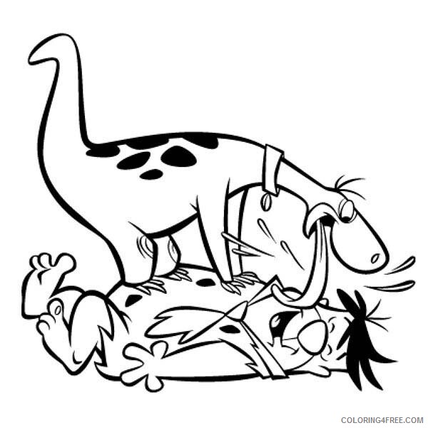 The Flintstones Coloring Pages TV Film Dino Lick Fred Face 2020 08723 Coloring4free