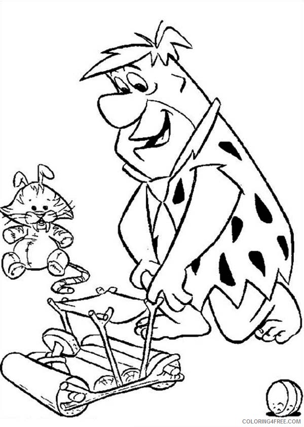 The Flintstones Coloring Pages TV Film Fred Make Toy for Pebbles 2020 08793 Coloring4free