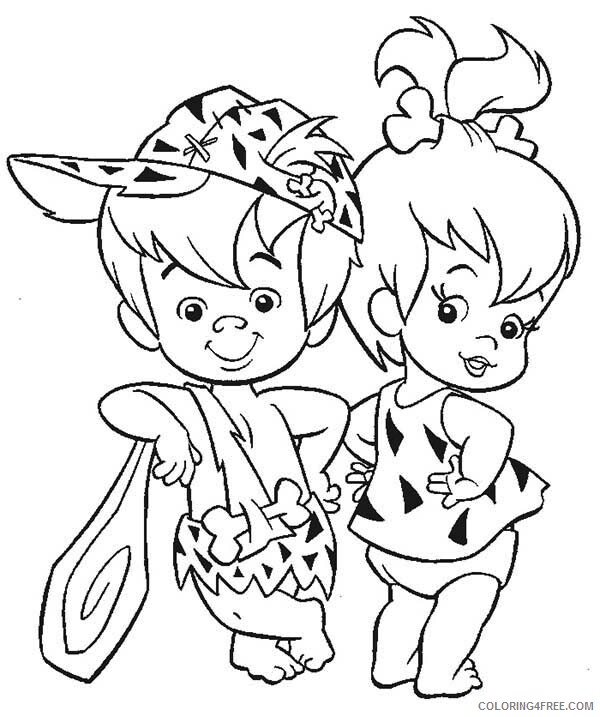 The Flintstones Coloring Pages TV Film Pebbles and Bamm Bamm Ruble 2020 08799 Coloring4free