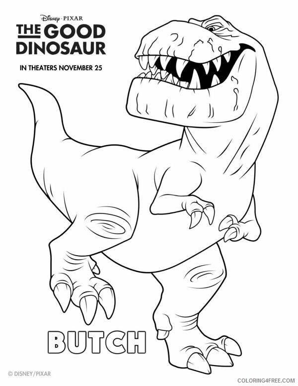 The Good Dinosaur Coloring Pages TV Film Butch Printable 2020 08811 Coloring4free