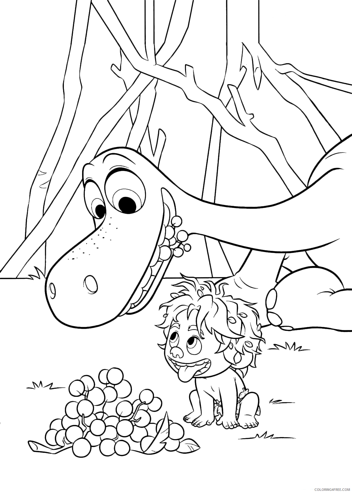 The Good Dinosaur Coloring Pages Tv Film Spot And Arlo Eat Berries 2020 08820 Coloring4free Coloring4free Com - roblox banana eats coloring pages