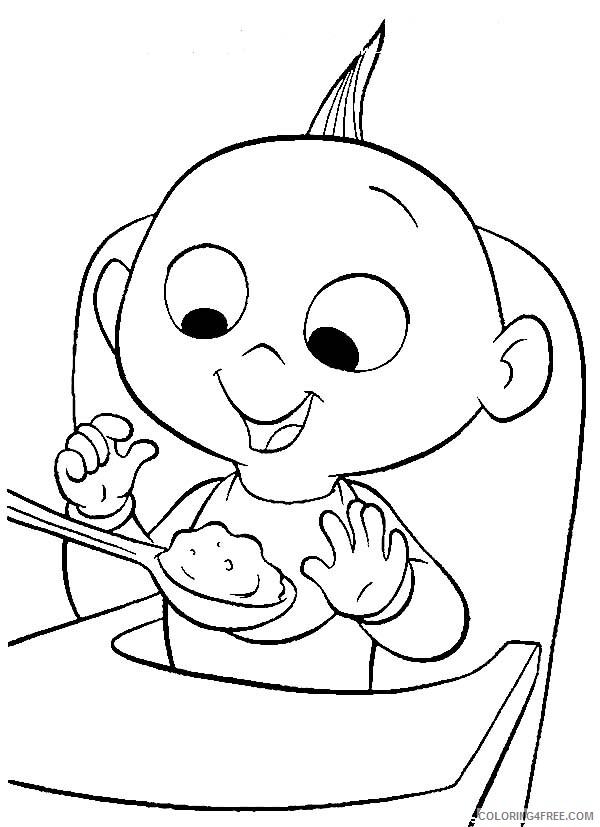 The Incredibles Coloring Pages TV Film Jack Jack the Incredibles Baby Breakfast Printable 2020 08902 Coloring4free