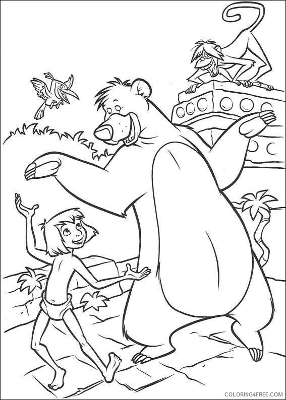 The Jungle Book Coloring Pages TV Film Baloo and Mowgli Dancing Printable 2020 08984 Coloring4free