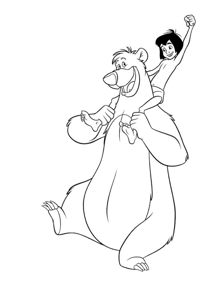 The Jungle Book Coloring Pages TV Film Mowgli and Baloo Printable 2020 08992 Coloring4free