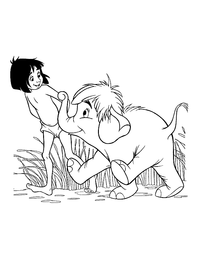 The Jungle Book Coloring Pages TV Film Mowgli and Hathi Jr Printable 2020 08993 Coloring4free