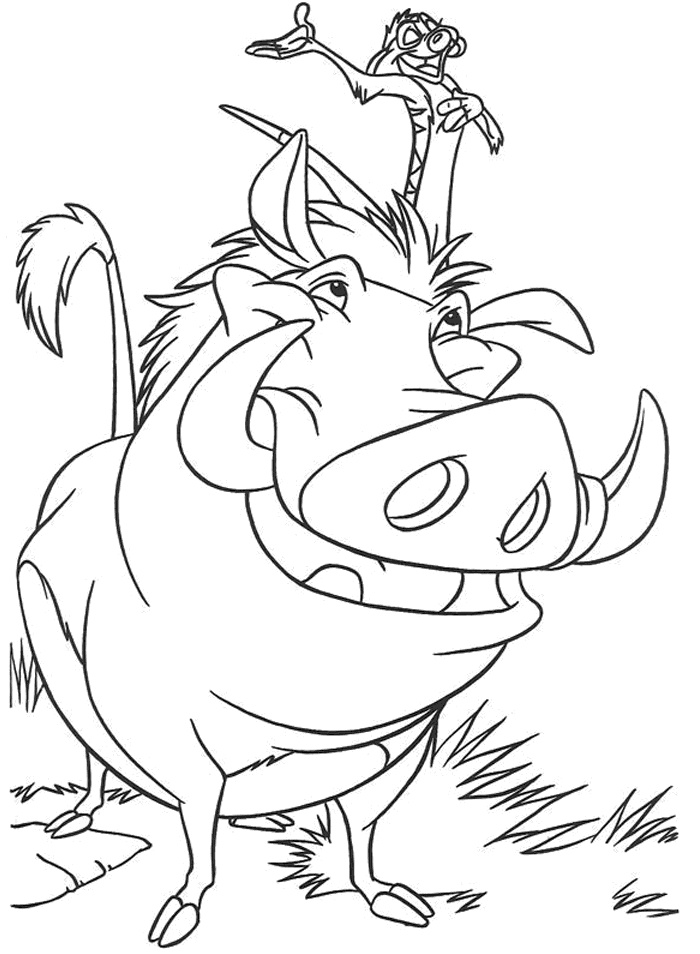 The Lion King Coloring Pages TV Film Timon and Pumba Printable 2020 09219 Coloring4free