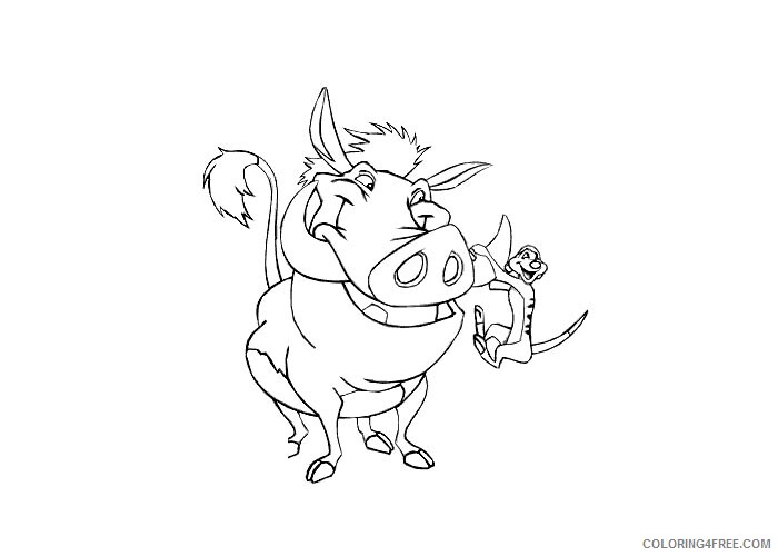 The Lion King Coloring Pages TV Film Timon and Pumbaa Printable 2020 09228 Coloring4free