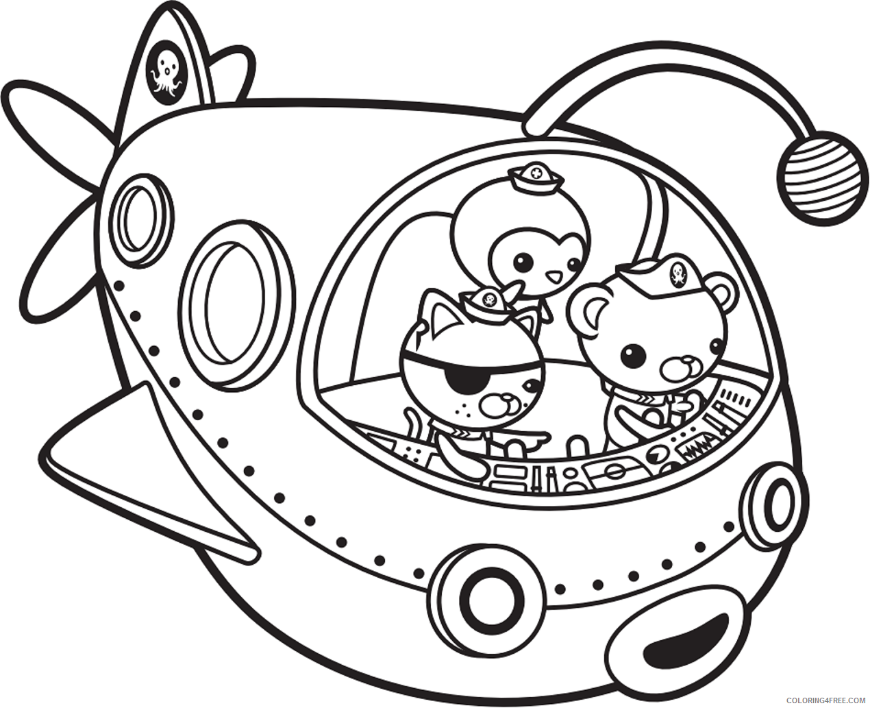 The Octonauts Coloring Pages TV Film submarine a4 Printable 2020 09404 Coloring4free