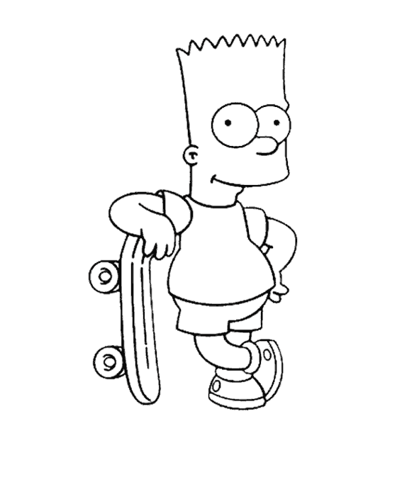 The Simpsons Coloring Pages Tv Film Bart Simpson Printable 2020 09532 Coloring4free Coloring4free Com - monopatin brawl stars