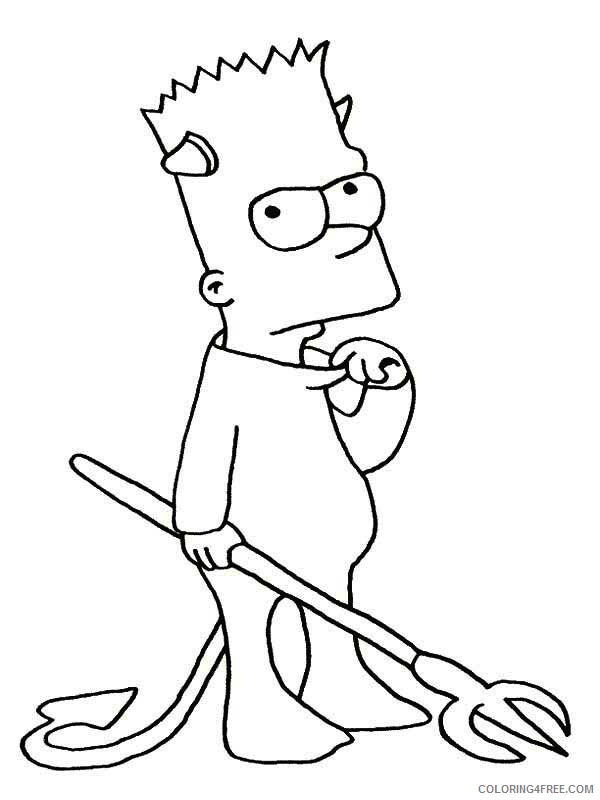 The Simpsons Coloring Pages TV Film Bart Simpson the Devil Printable 2020 09536 Coloring4free