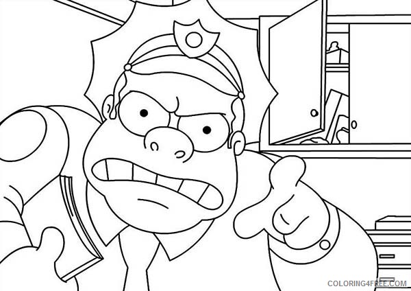 The Simpsons Coloring Pages TV Film Chief Wiggum Printable 2020 09540 Coloring4free