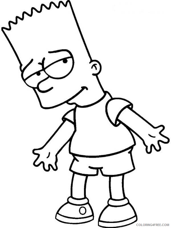 The Simpsons Coloring Pages TV Film Cool Bart Simpson Printable 2020 09542 Coloring4free
