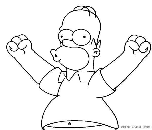 The Simpsons Coloring Pages TV Film Homer Excited to do Something 2020 09552 Coloring4free