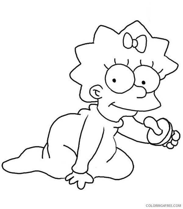 The Simpsons Coloring Pages TV Film Maggie Crawling Printable 2020 09559 Coloring4free