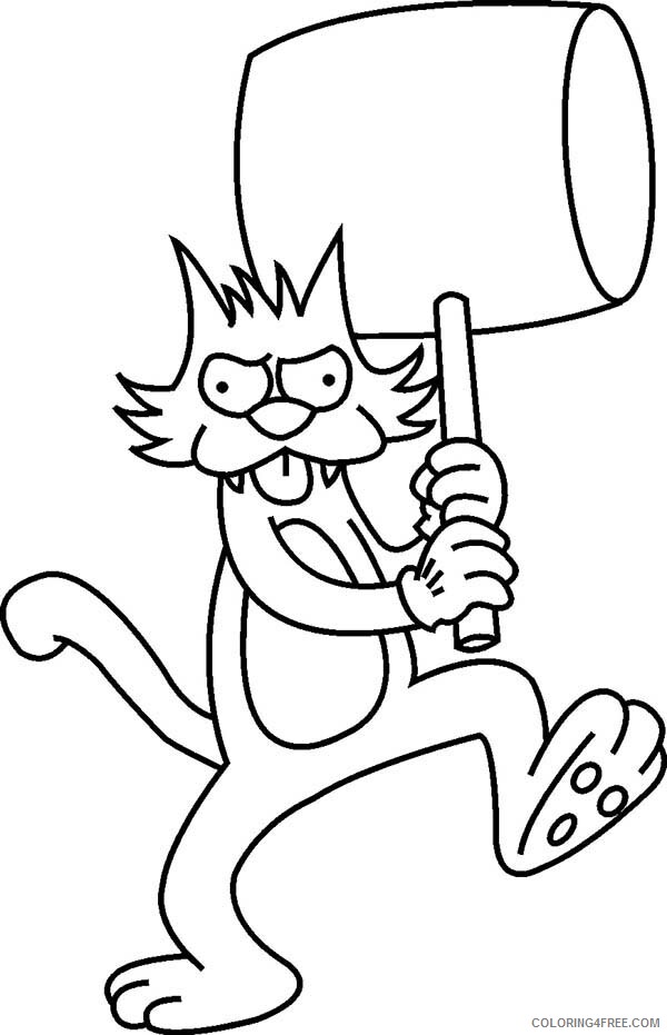 The Simpsons Coloring Pages TV Film Scratchy Bring Big Hammer 2020 09564 Coloring4free