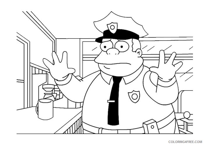 The Simpsons Coloring Pages TV Film Simpsons police officer Printable 2020 09615 Coloring4free