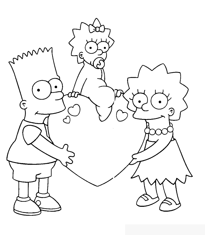 The Simpsons Coloring Pages TV Film Valentine Simpsons Printable 2020 09642 Coloring4free