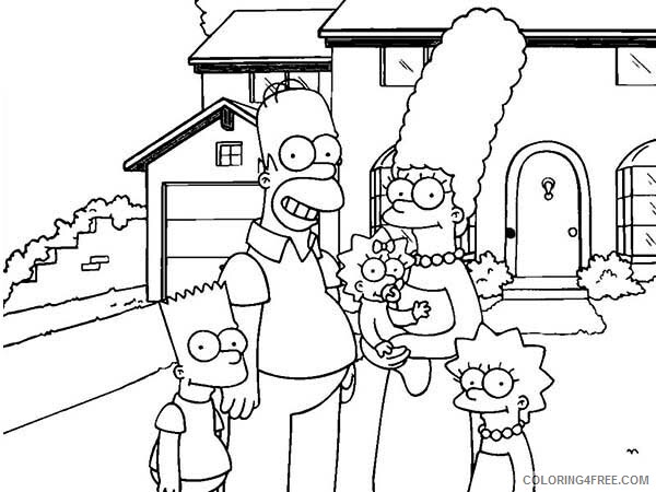 The Simpsons Coloring Pages TV Film in Front of Their House Printable 2020 09639 Coloring4free